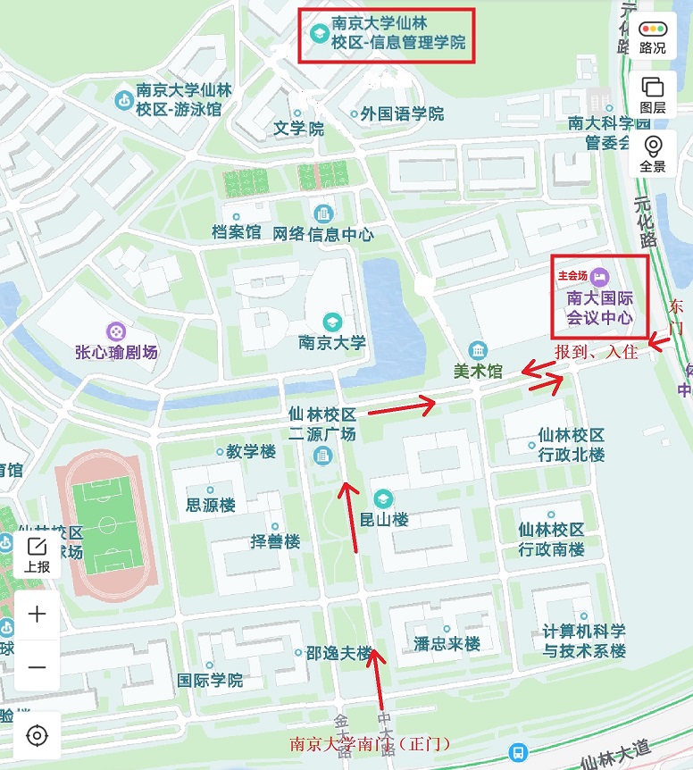 南京大学仙林校区内部交通地图